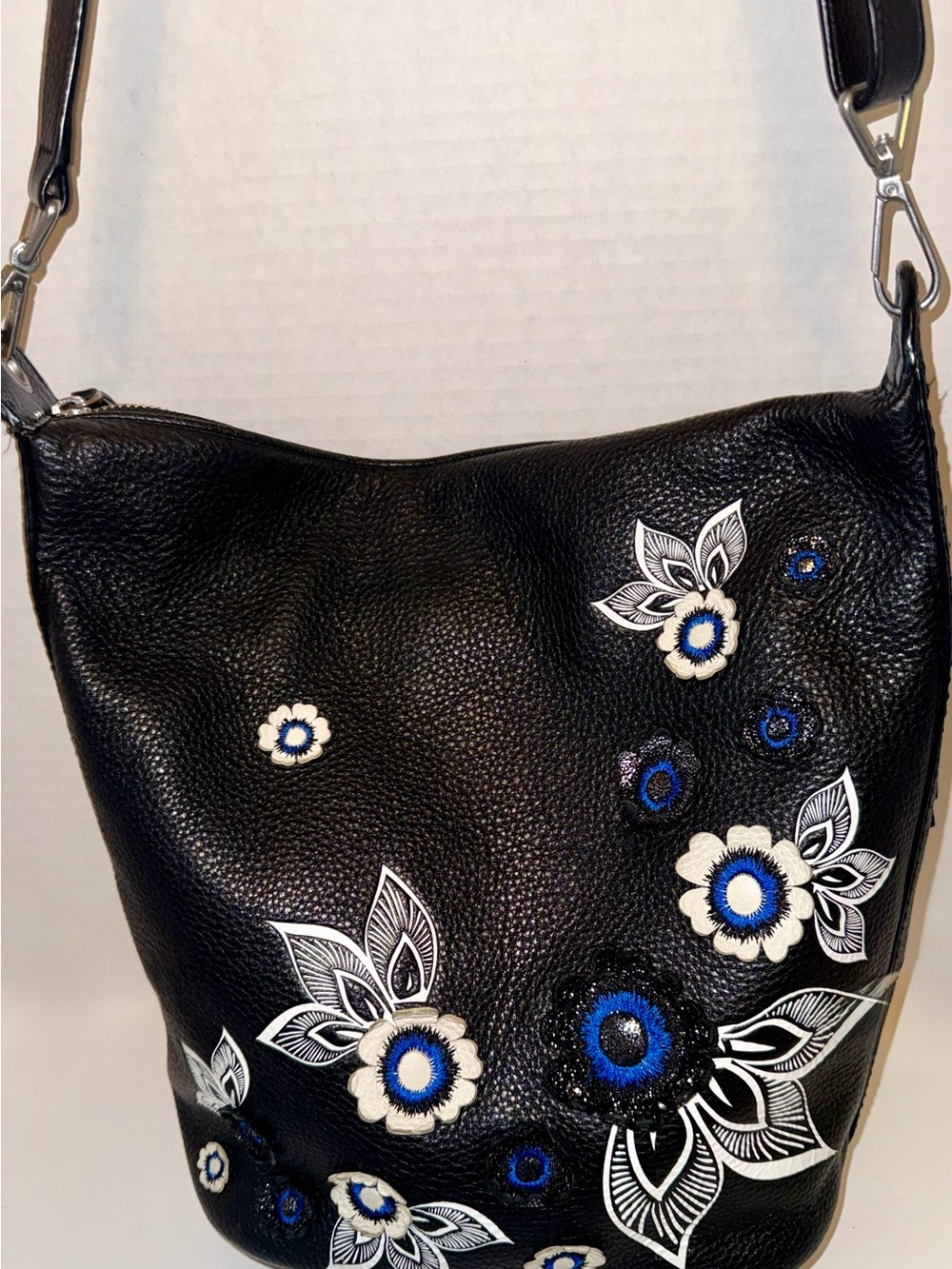 Vera Bradley Carson Mini Hobo with floral embroidery